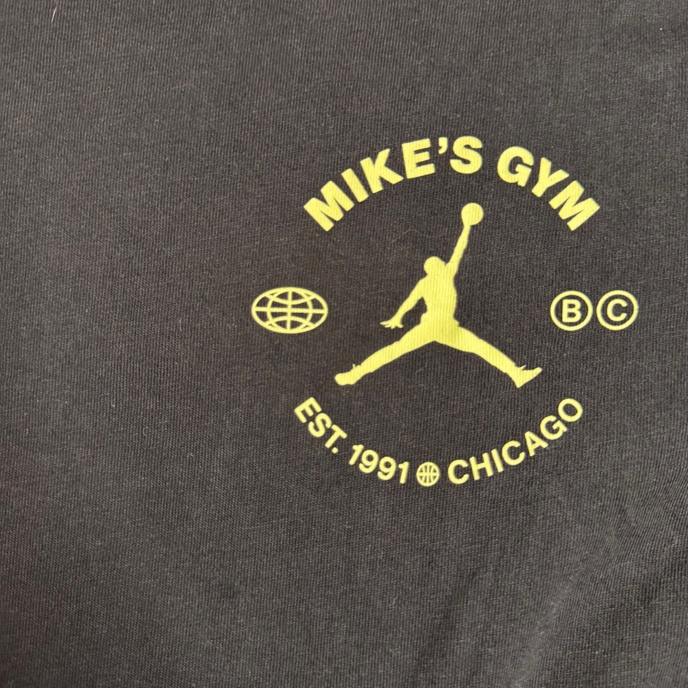 Jordan‎ Mike's Gym Breakfast Club Long Sleeve Graphic T-Shirt Black Large - Picture 2 of 5